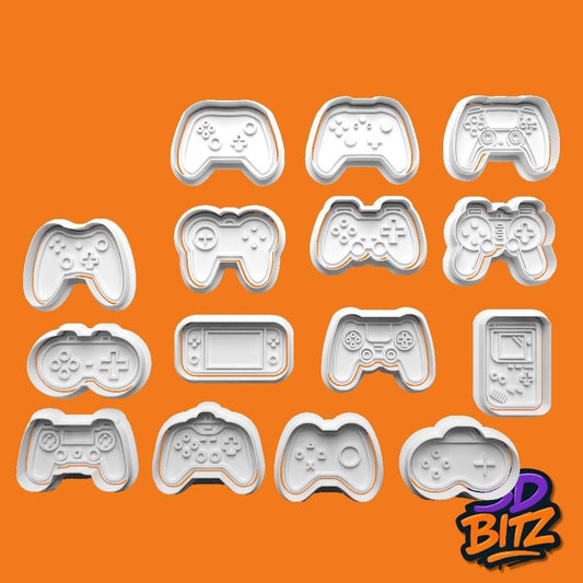 Gaming Controller Console Cookie Cutter & Embosser Set
