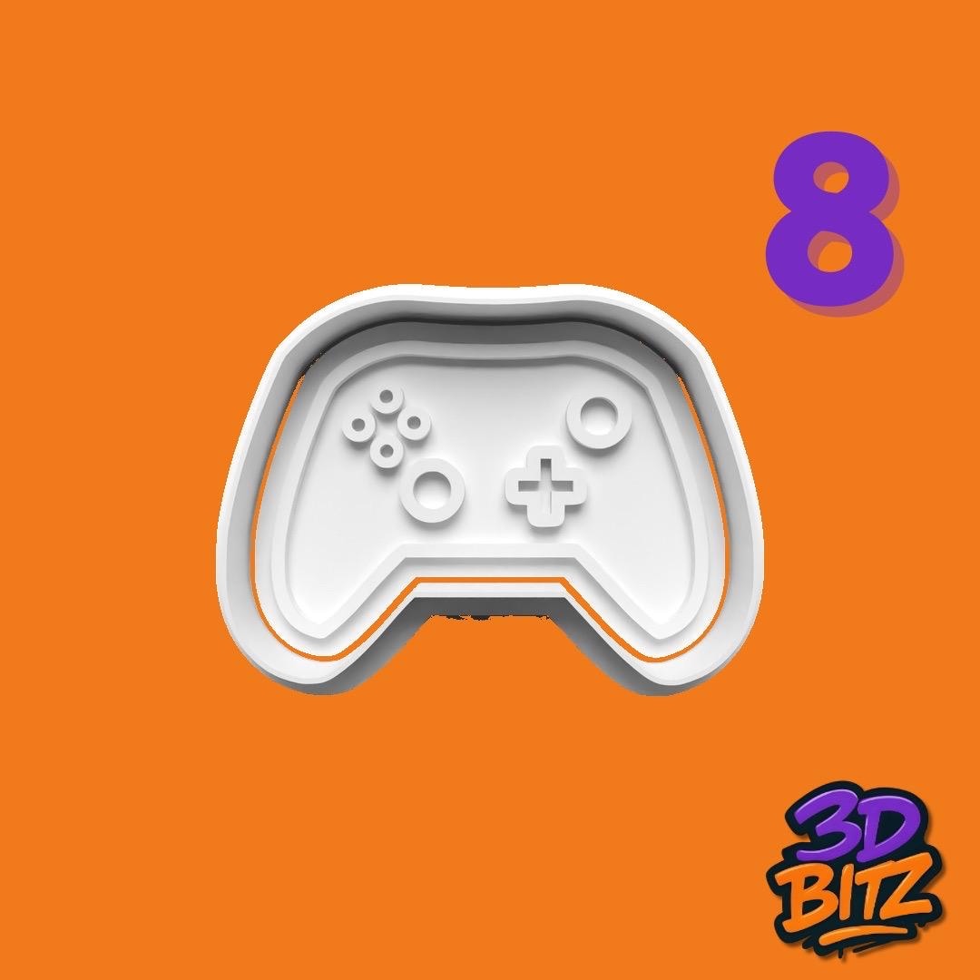 Gaming Controller Console Cookie Cutter & Embosser Set