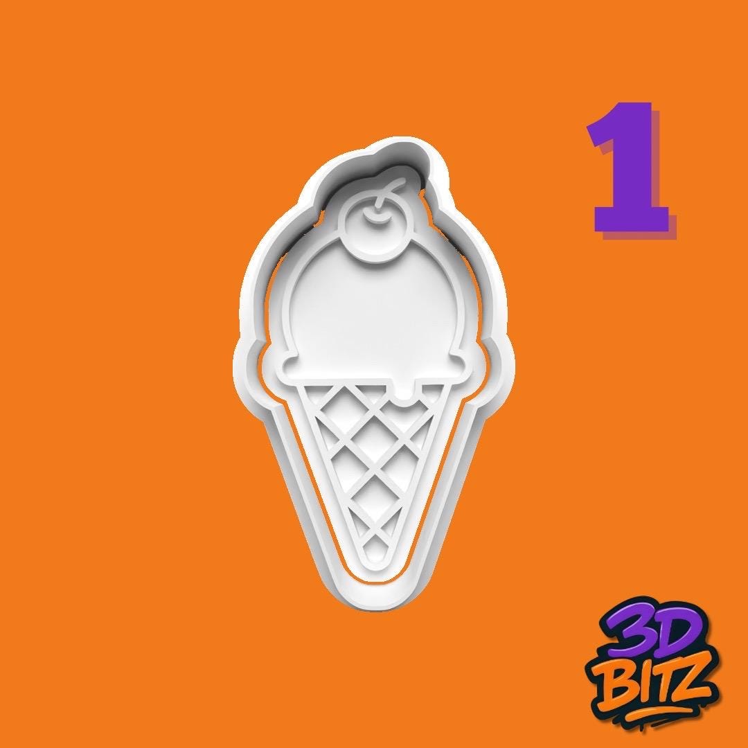 Ice Cream Cookie Cutter & Embosser Set