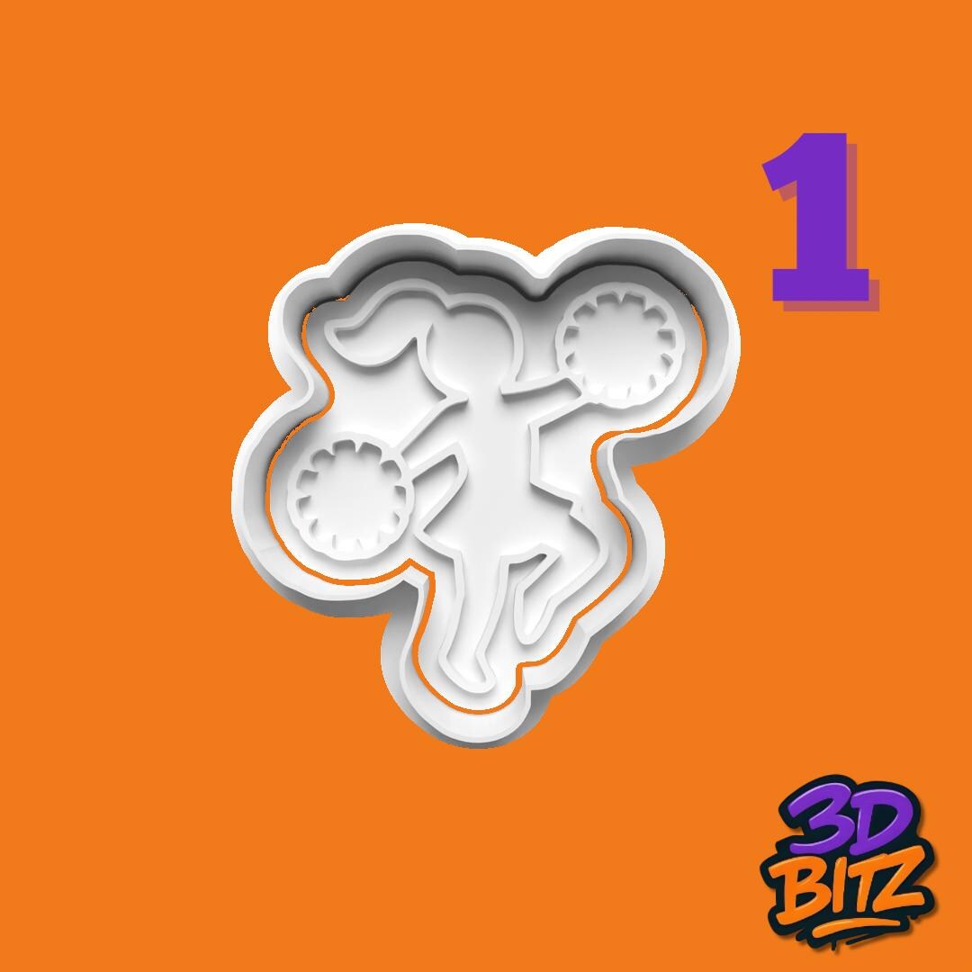 Cheerleader Cookie Cutter Set: Go Team, Pom Pom & Megaphone Cookie Cutter & Embosser Set