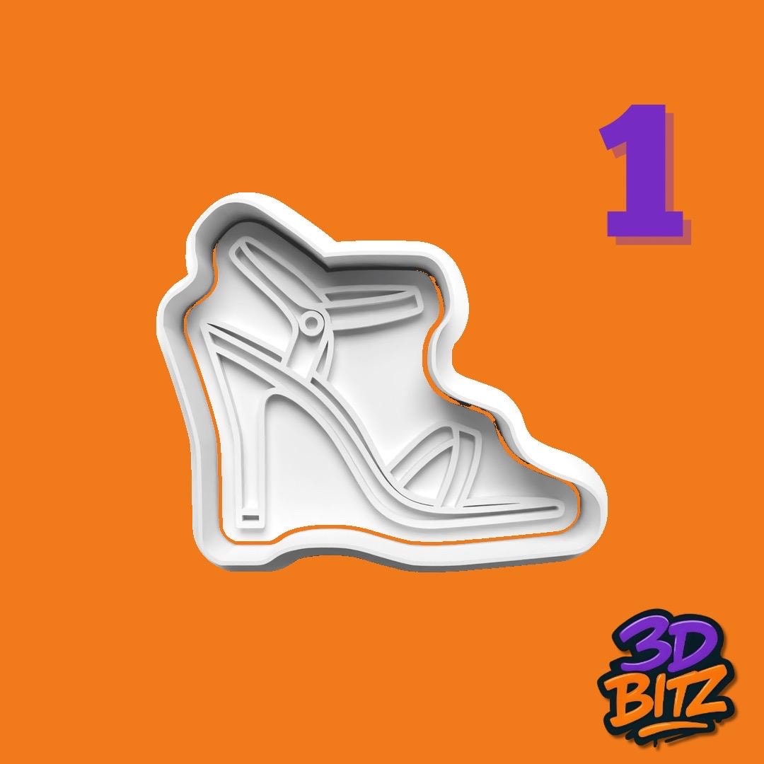 High Heel Shoe Cookie Cutter & Embosser Set
