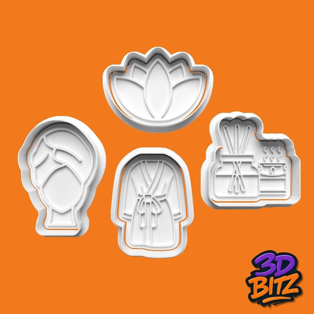 Spa & Self Care Cookie Cutter & Embosser Set