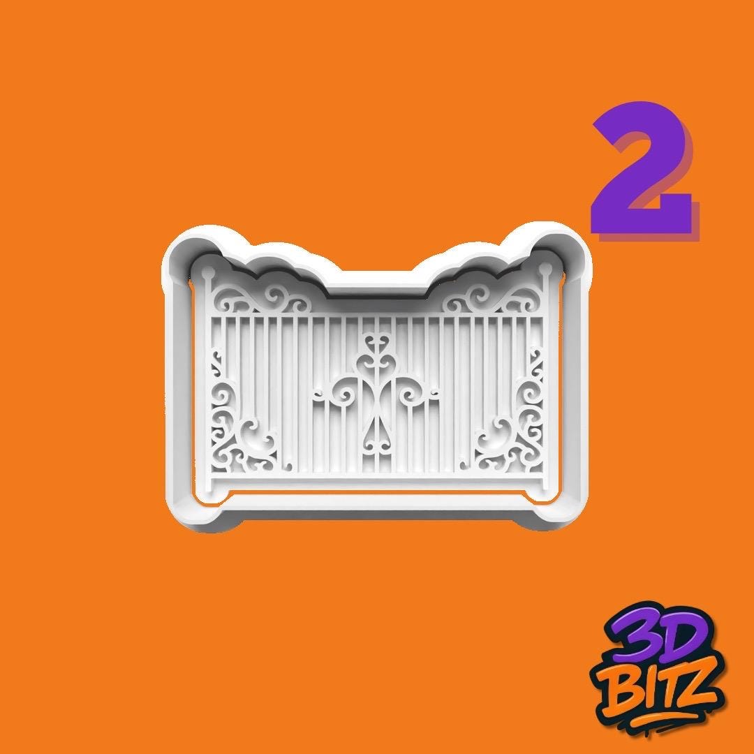 Decorative Gate Fence Cookie Cutter & Embosser Set