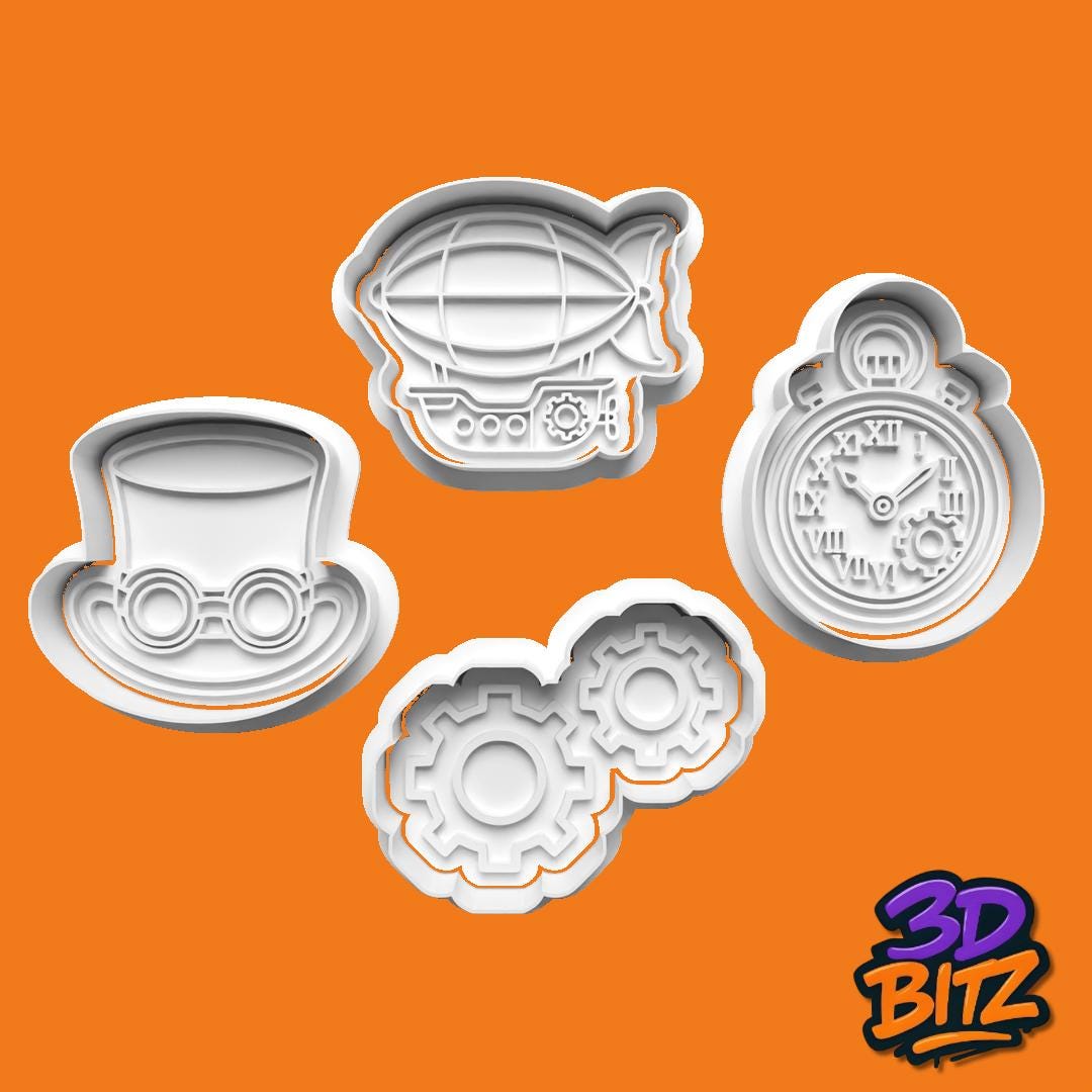 Steampunk Cookie Cutter & Embosser Set