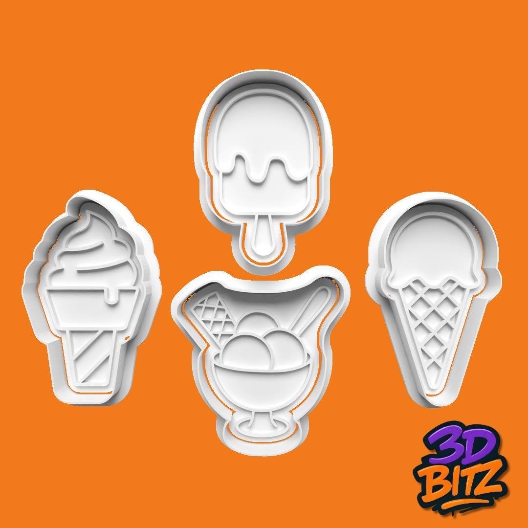 Desserts Ice Cream Cookie Cutter & Embosser Set