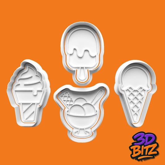 Desserts Ice Cream Cookie Cutter & Embosser Set
