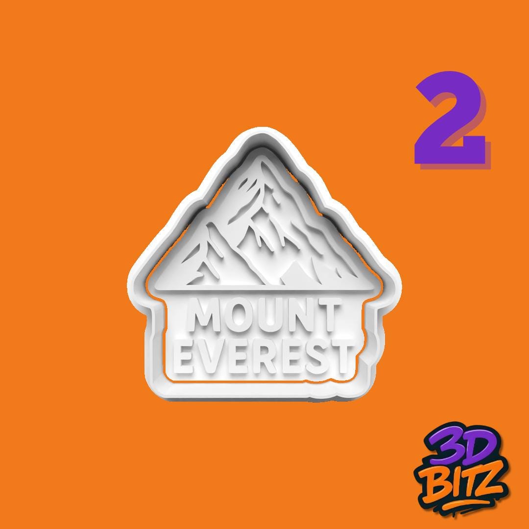 Mountain Cookie Cutter Set: Everest, K2, Kilimanjaro, Matterhorn Cookie Cutter & Embosser Set