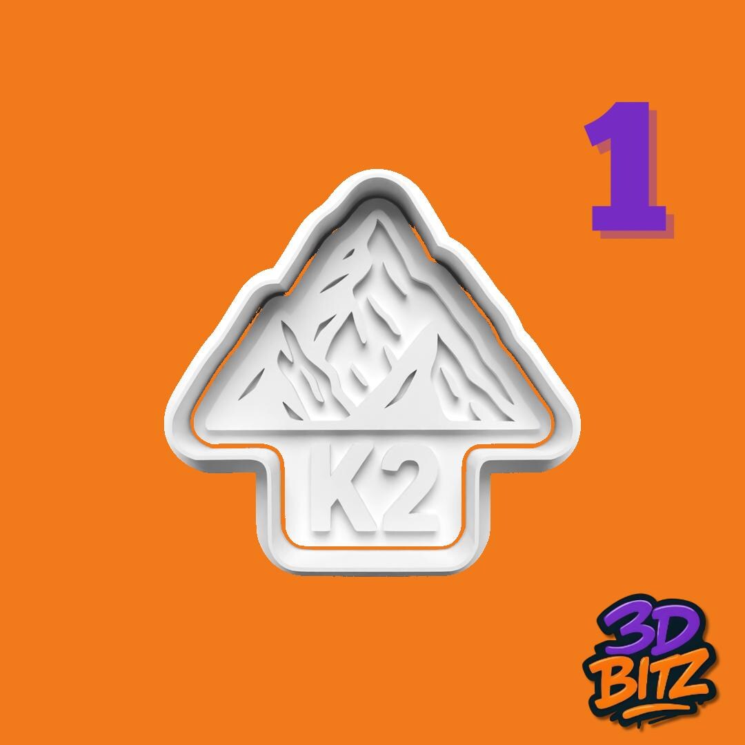 Mountain Cookie Cutter Set: Everest, K2, Kilimanjaro, Matterhorn Cookie Cutter & Embosser Set