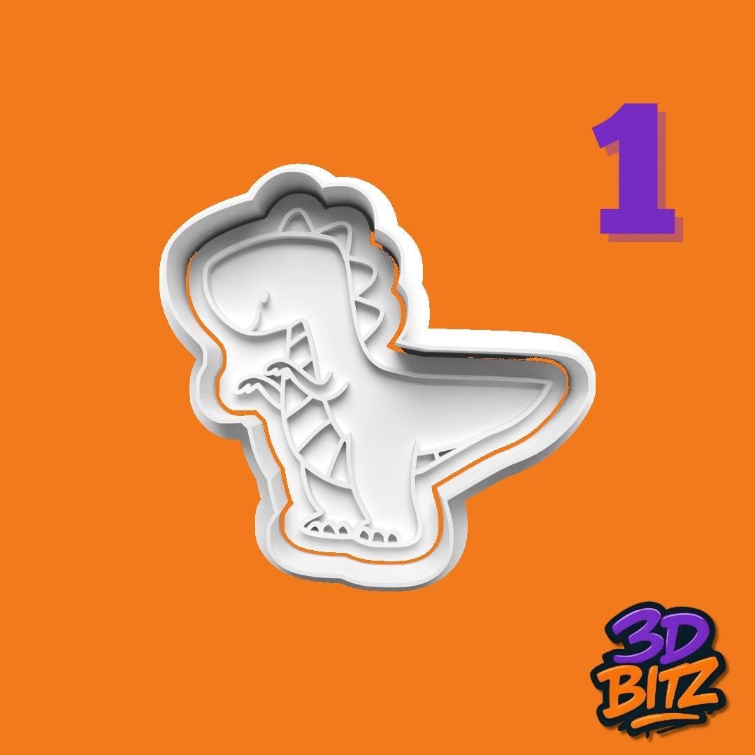Dinosaur child Cookie Cutter & Embosser Set