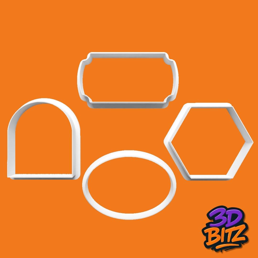 Plaque Shape Cookie Cutter Set Cookie Cutter & Embosser Set