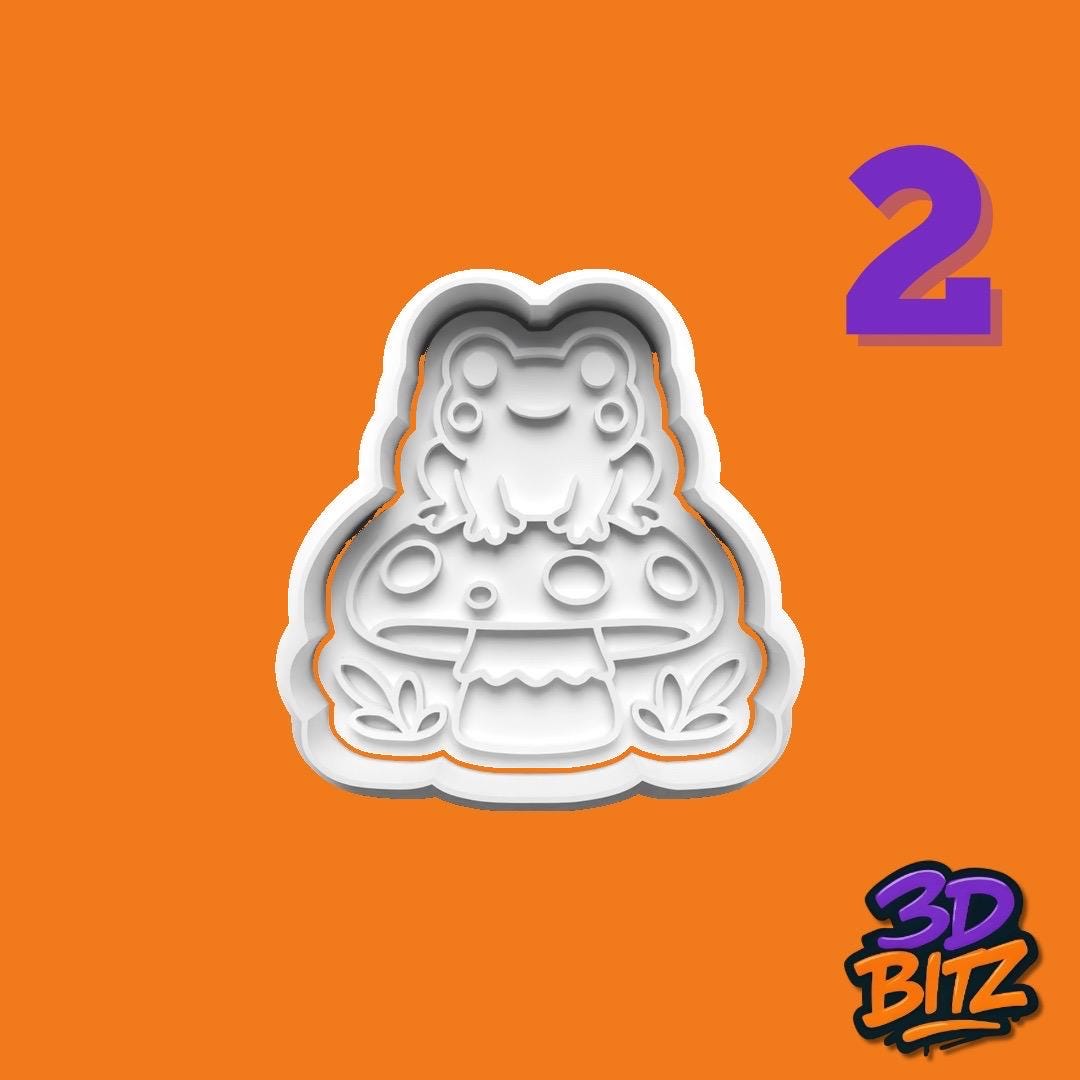 Frog & Mushroom Cookie Cutter & Embosser Set