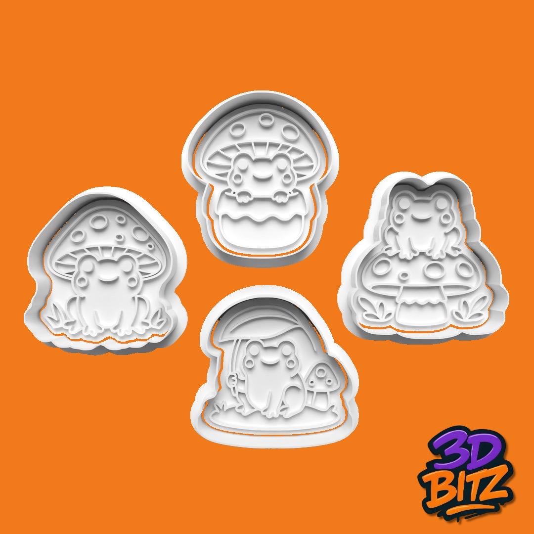 Frog & Mushroom Cookie Cutter & Embosser Set