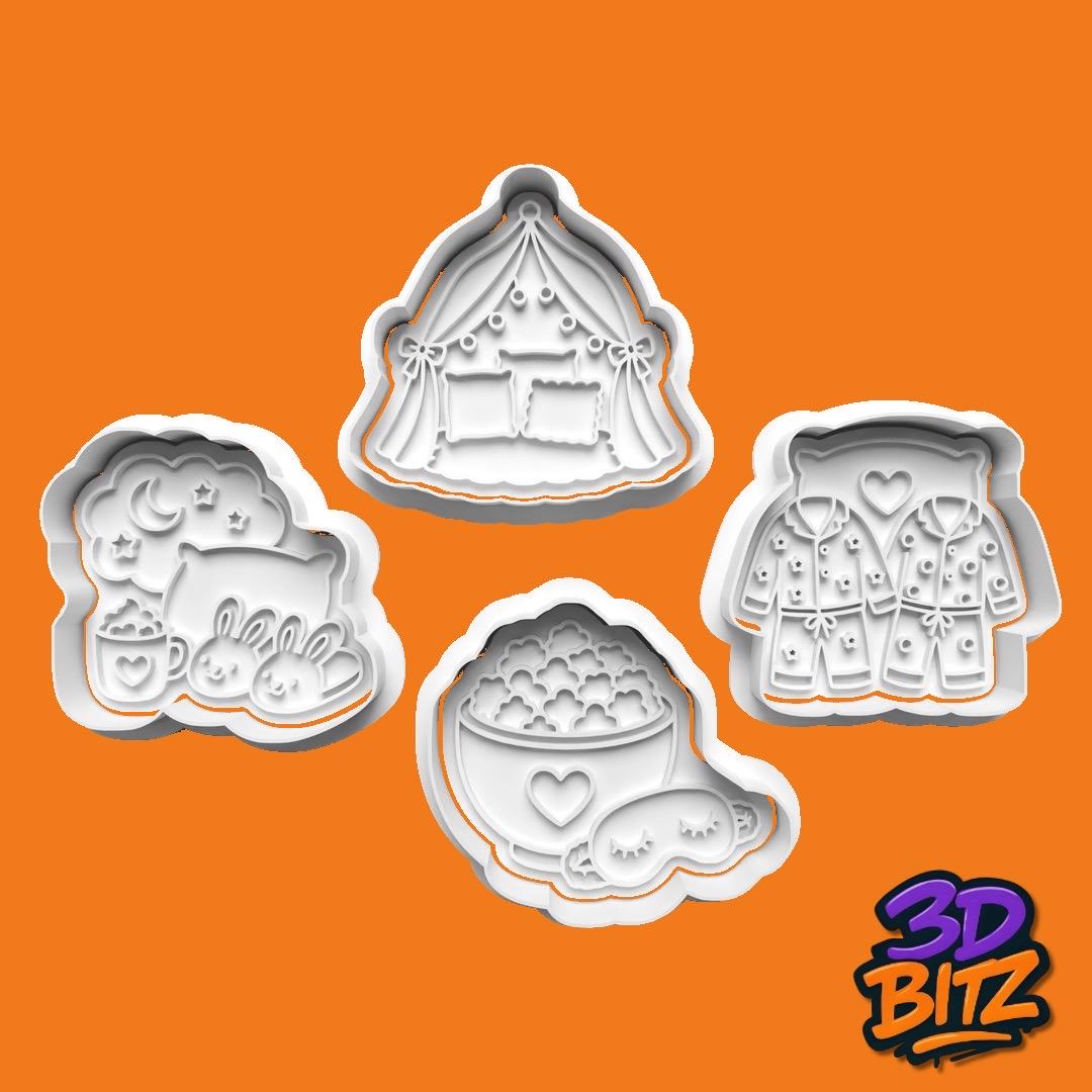 Sleepover & Pyjama Party Cookie Cutter & Embosser Set
