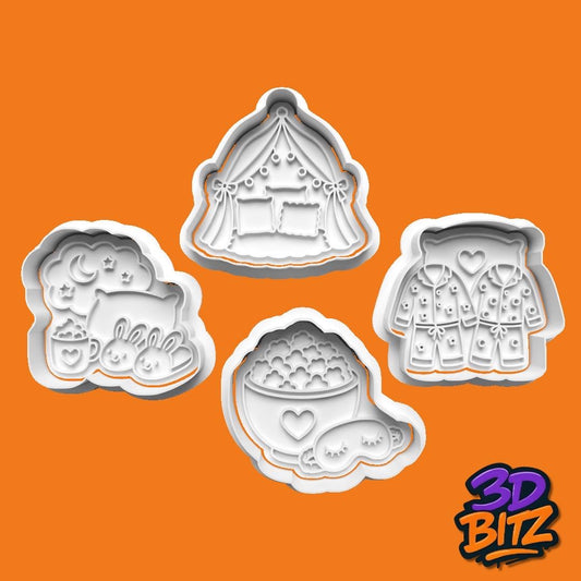 Sleepover & Pyjama Party Cookie Cutter & Embosser Set