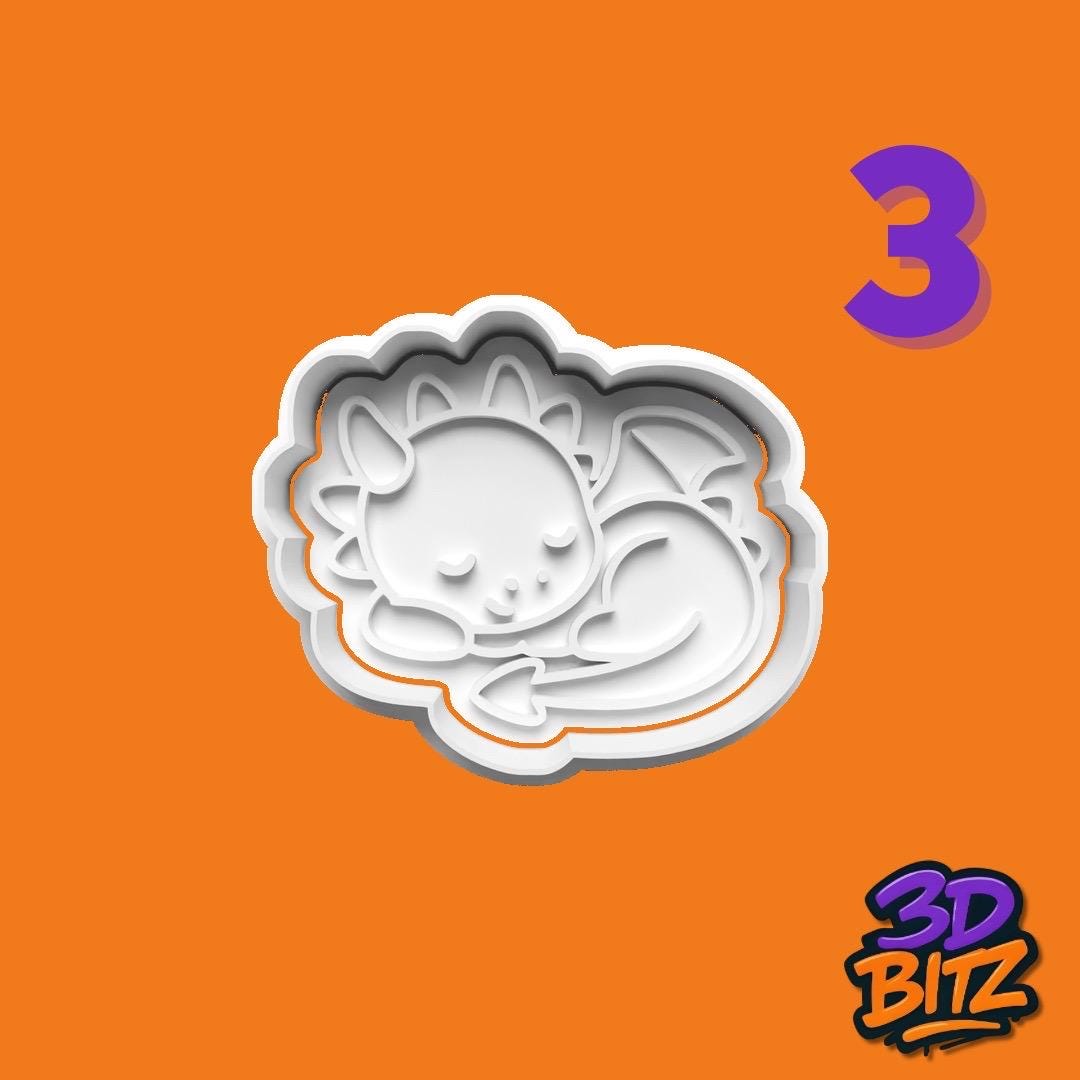 Cute Dragon Cookie Cutter & Embosser Set