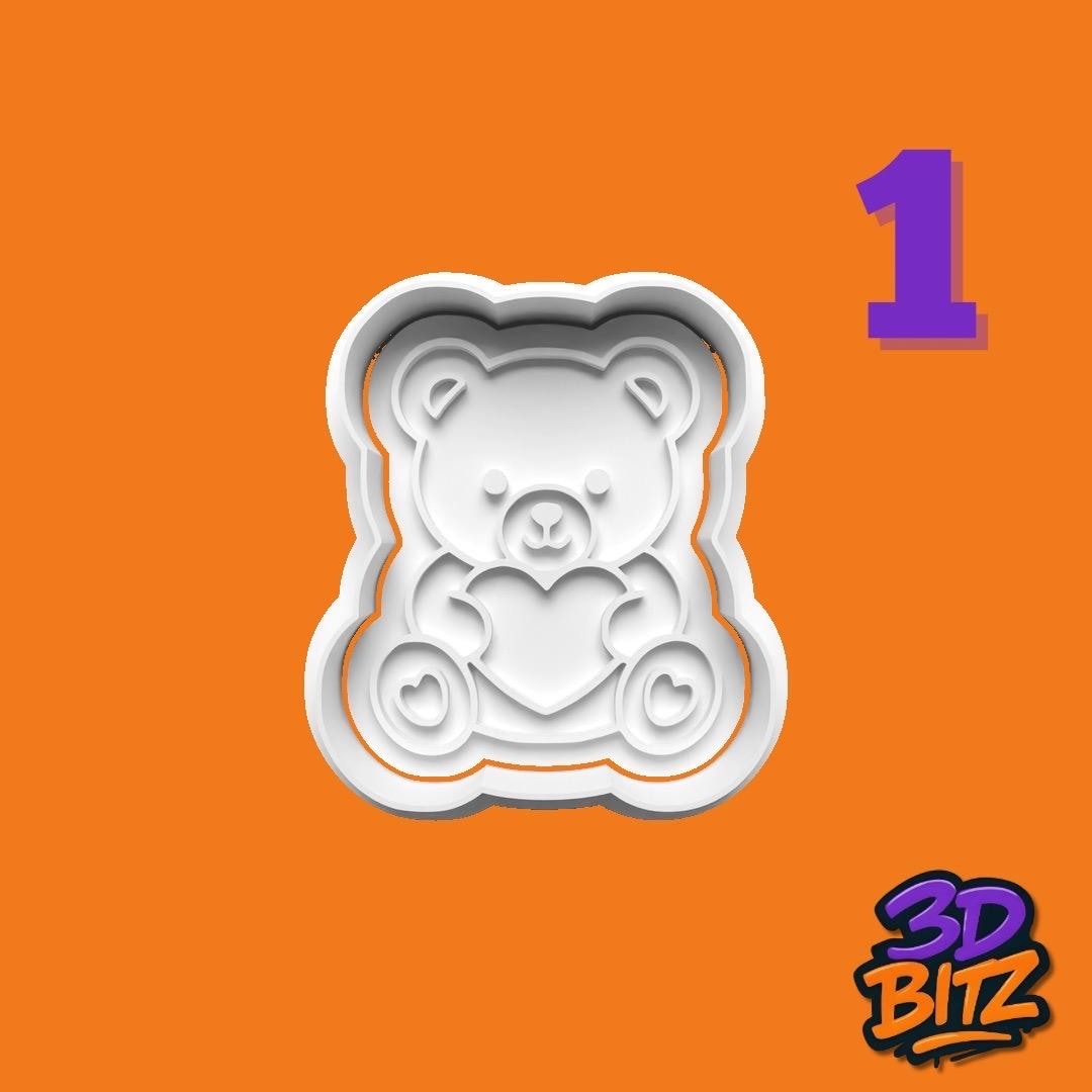 Teddy Bear Cookie Cutter & Embosser Set