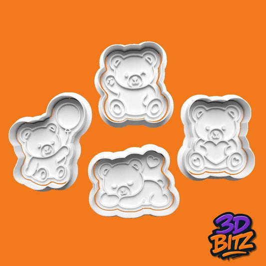 Teddy Bear Cookie Cutter & Embosser Set