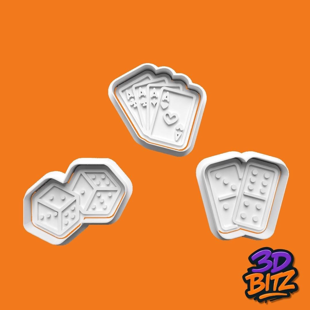 Casino Games Cookie Cutter & Embosser Set