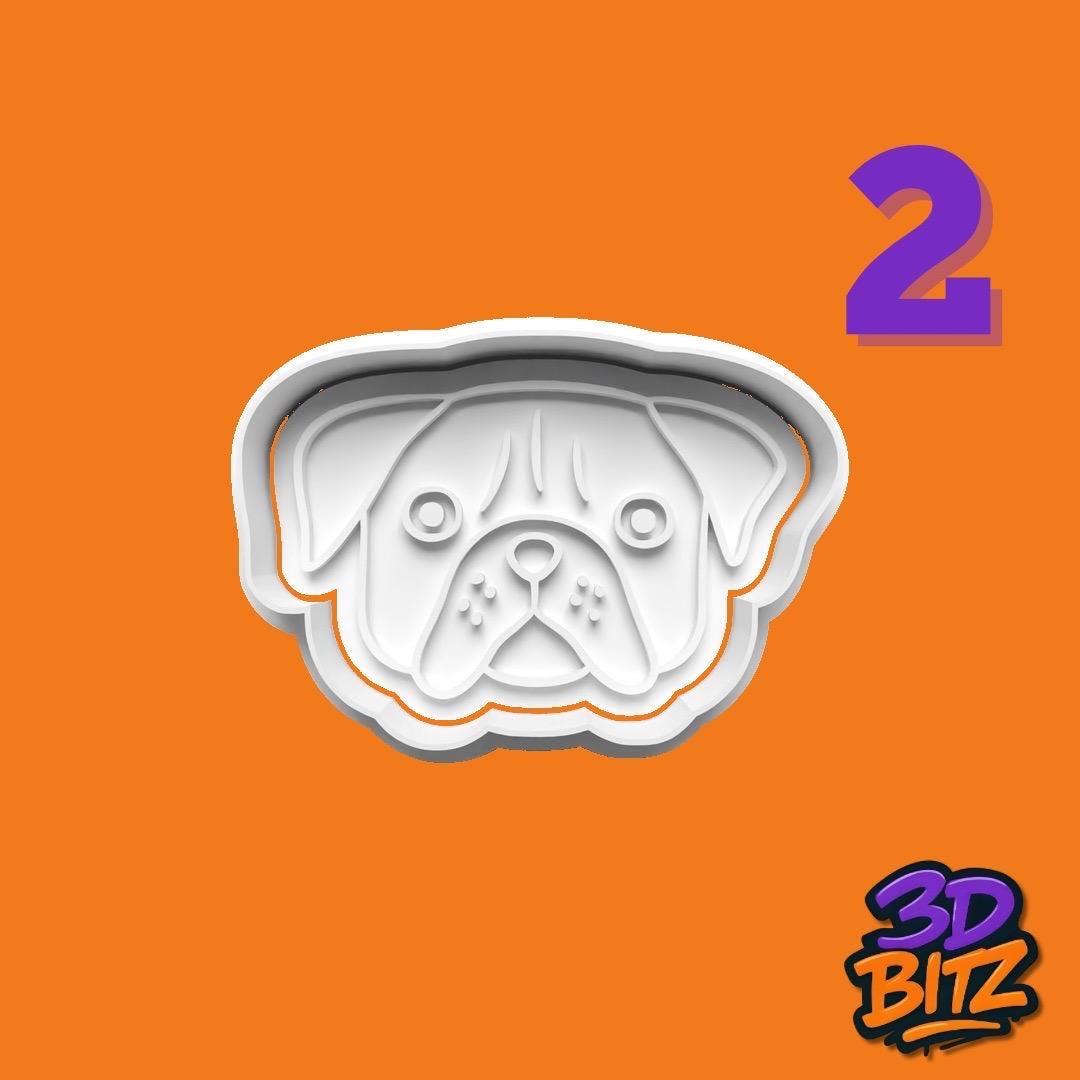 Pug Cookie Cutter & Embosser Set
