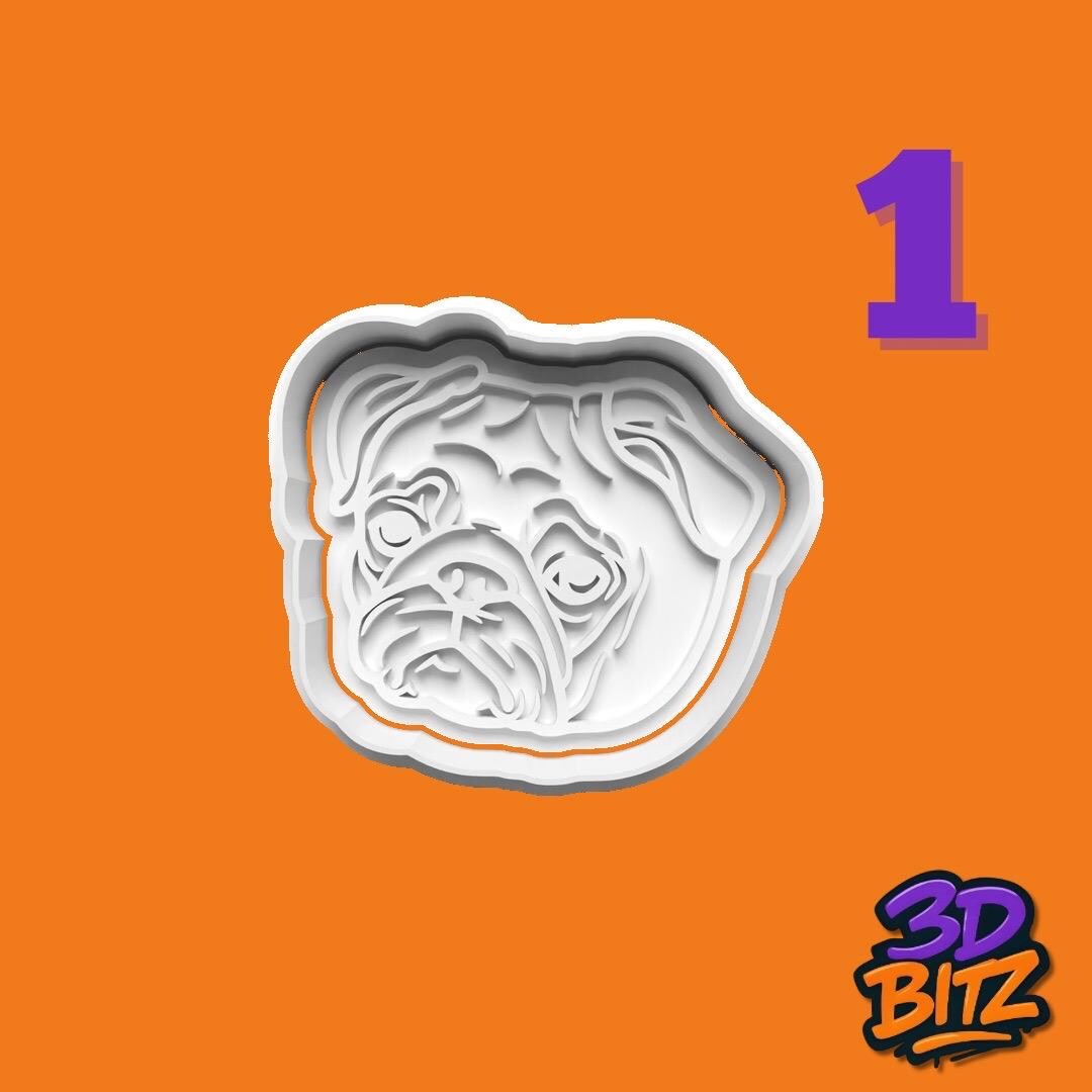 Pug Cookie Cutter & Embosser Set
