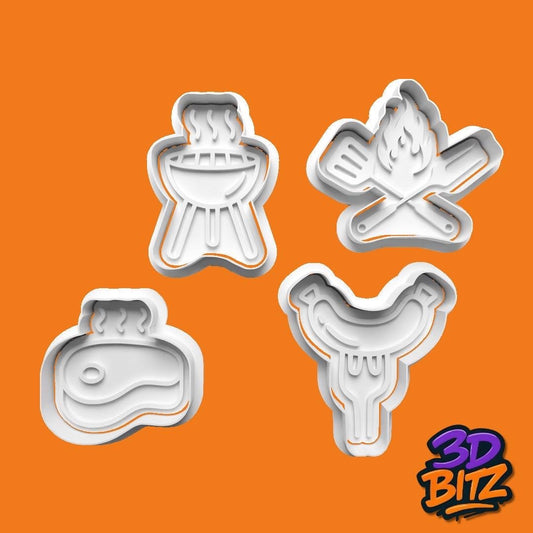 BBQ Cookie Cutter & Embosser Set