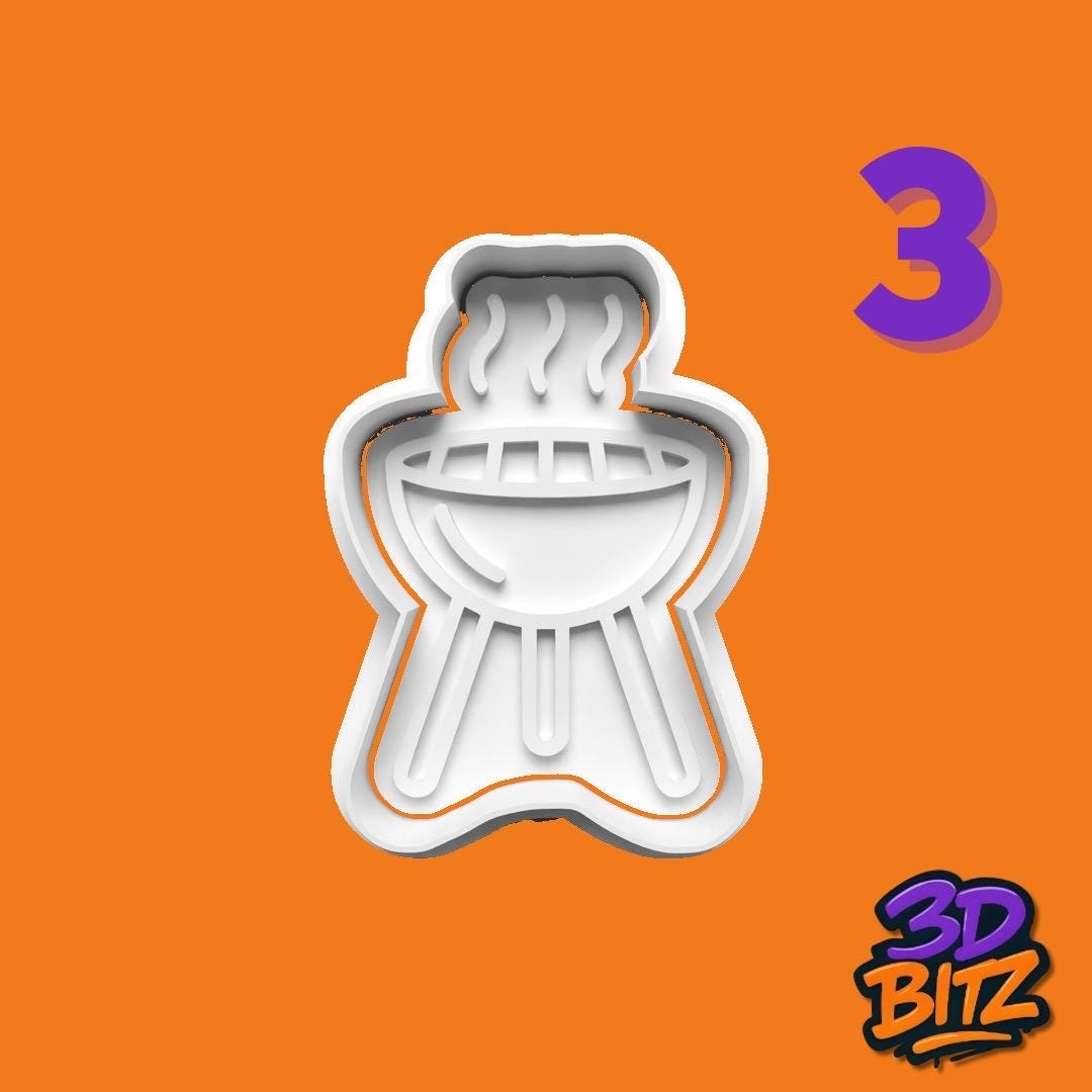 BBQ Cookie Cutter & Embosser Set