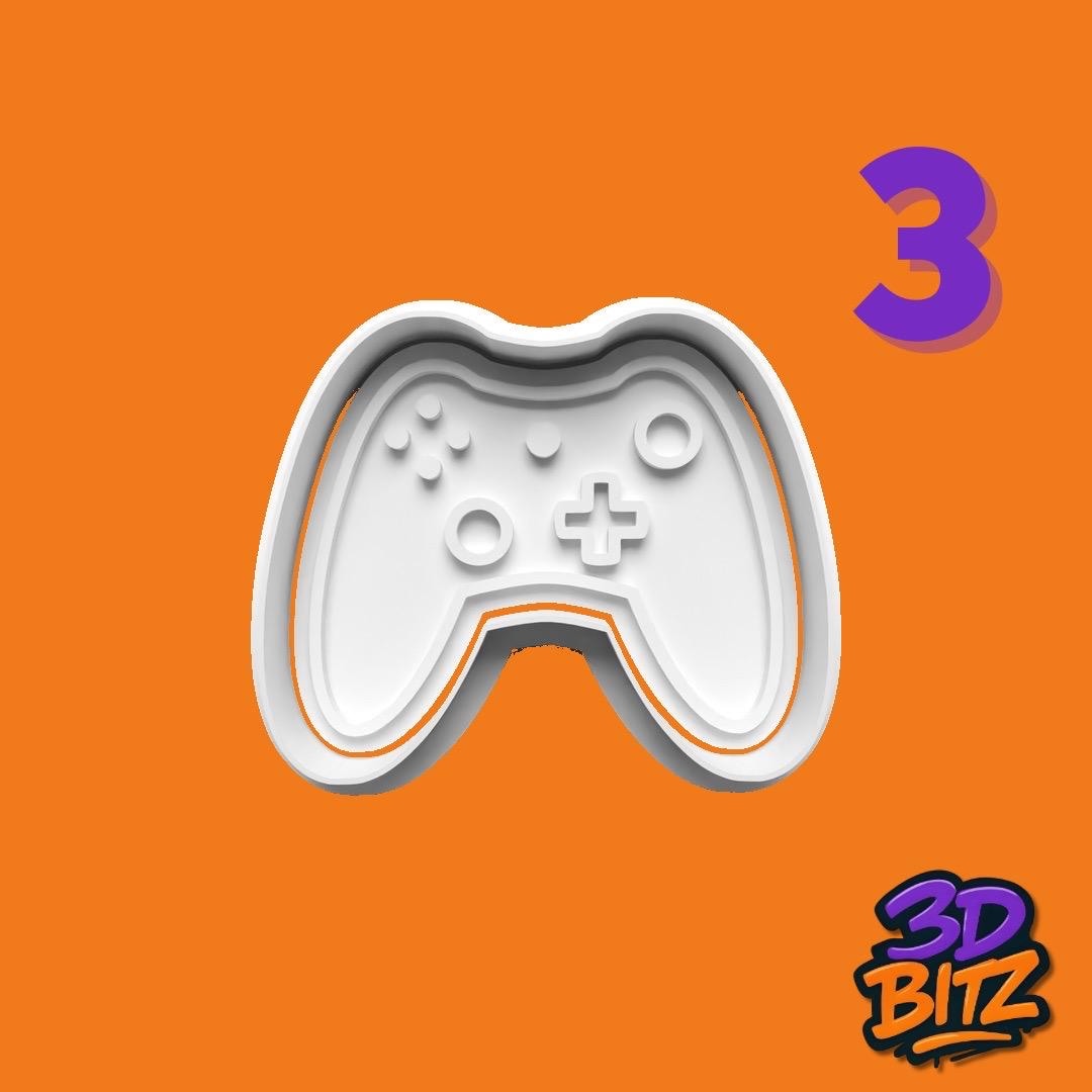 Gaming Controller Console Cookie Cutter & Embosser Set