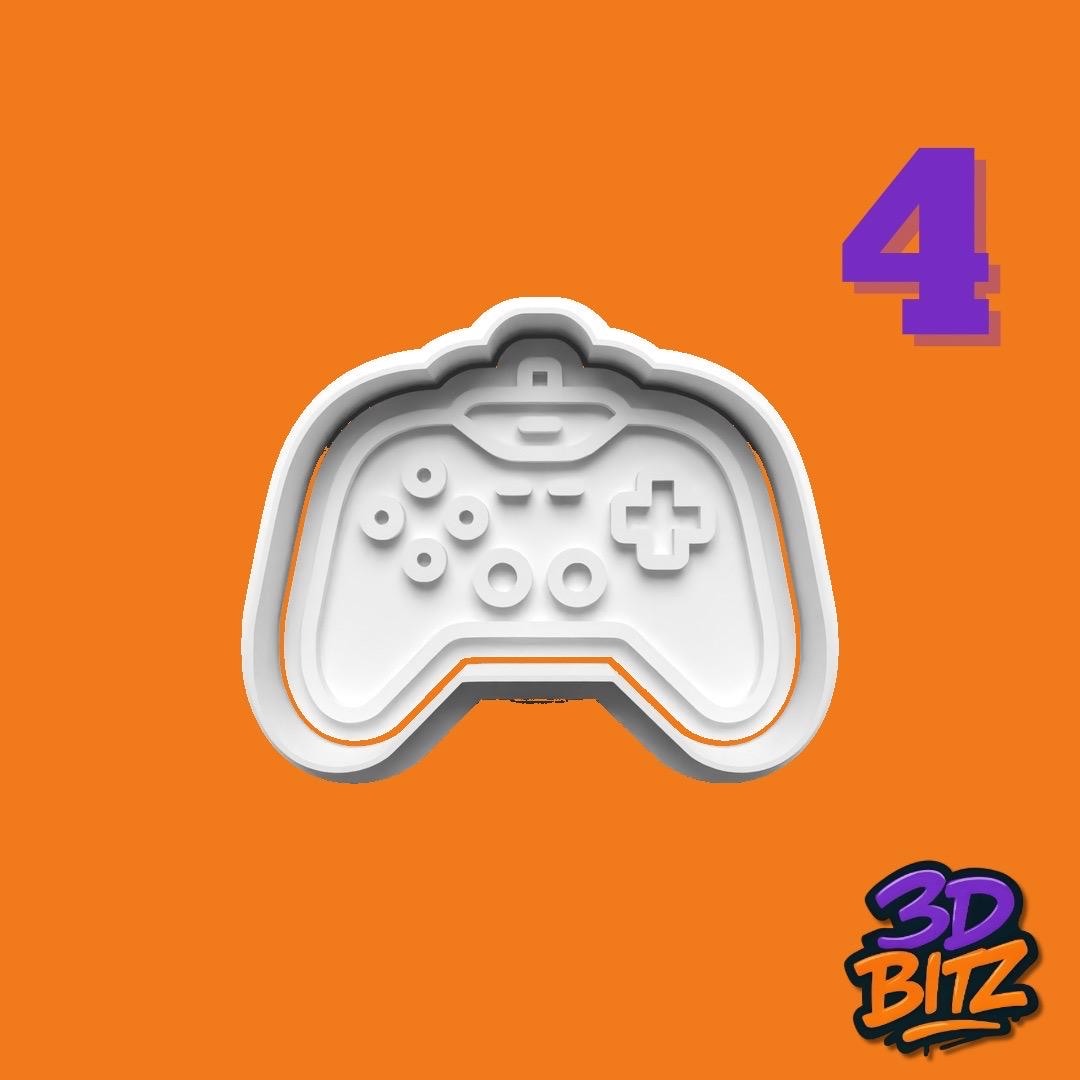 Gaming Controller Console Cookie Cutter & Embosser Set