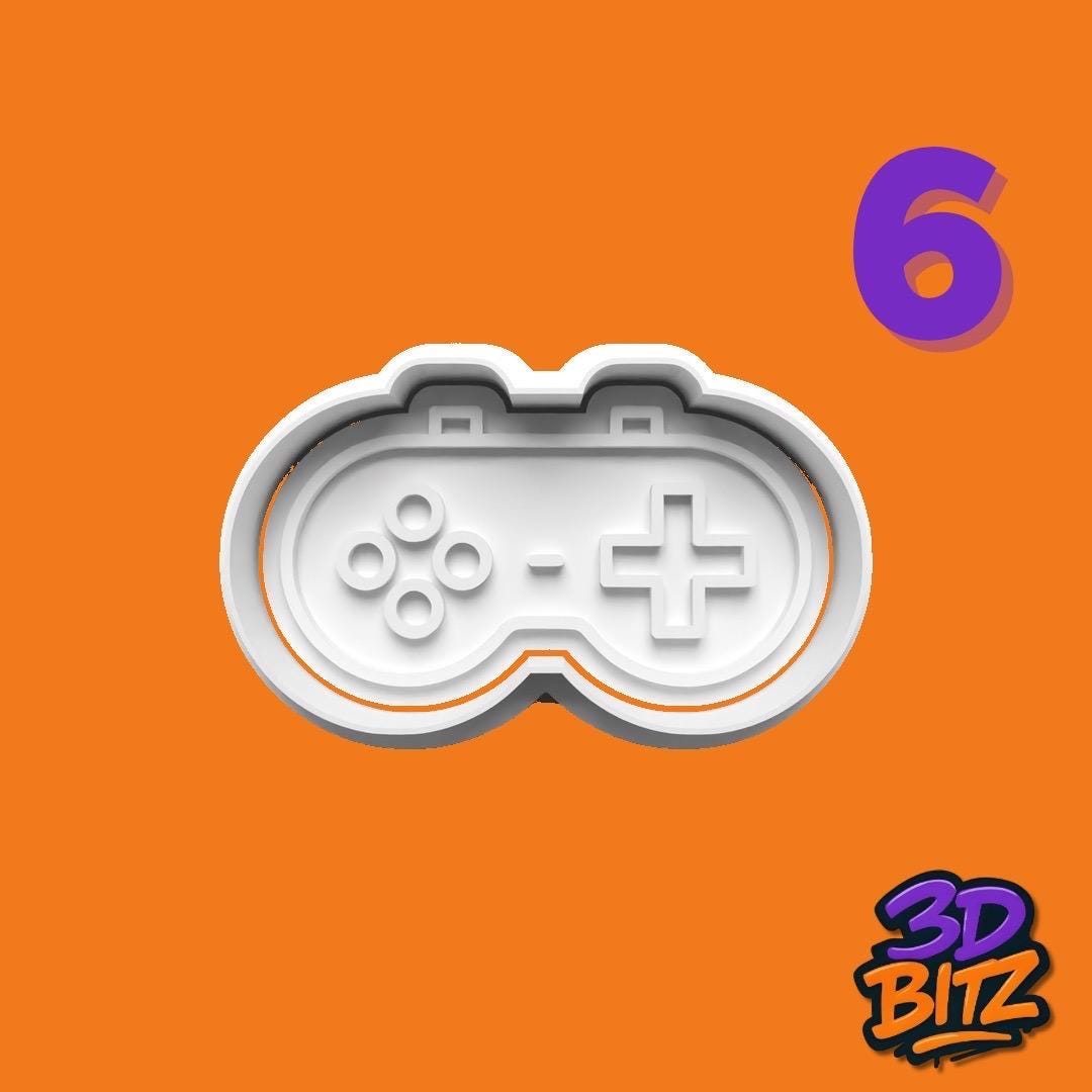Gaming Controller Console Cookie Cutter & Embosser Set