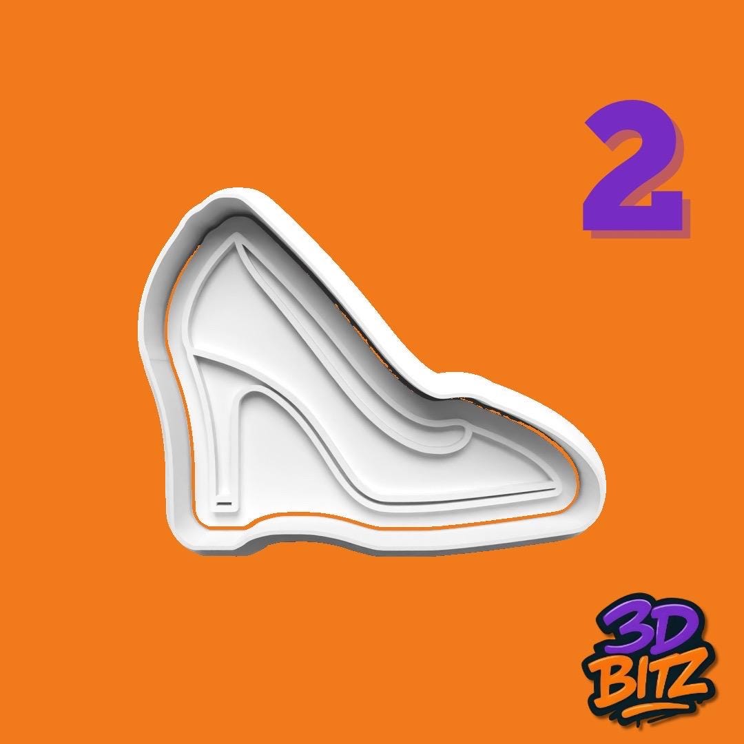 High Heel Shoe Cookie Cutter & Embosser Set