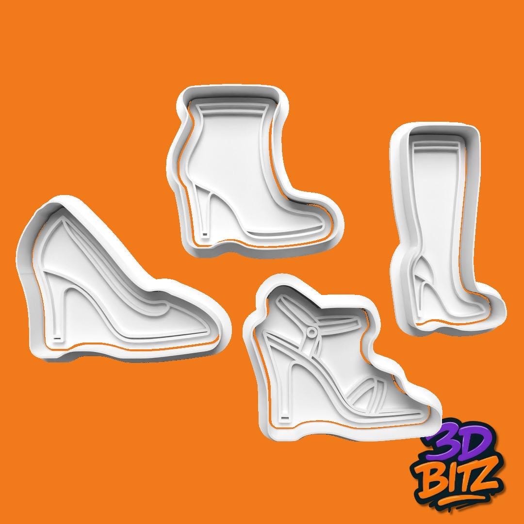 High Heel Shoe Cookie Cutter & Embosser Set