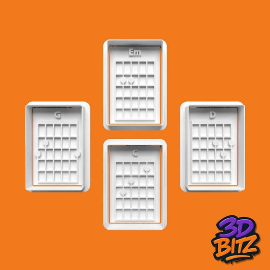 Guitar Chord tab Cookie Cutter & Embosser Set