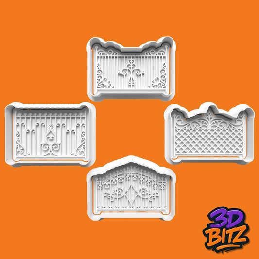 Decorative Gate Fence Cookie Cutter & Embosser Set
