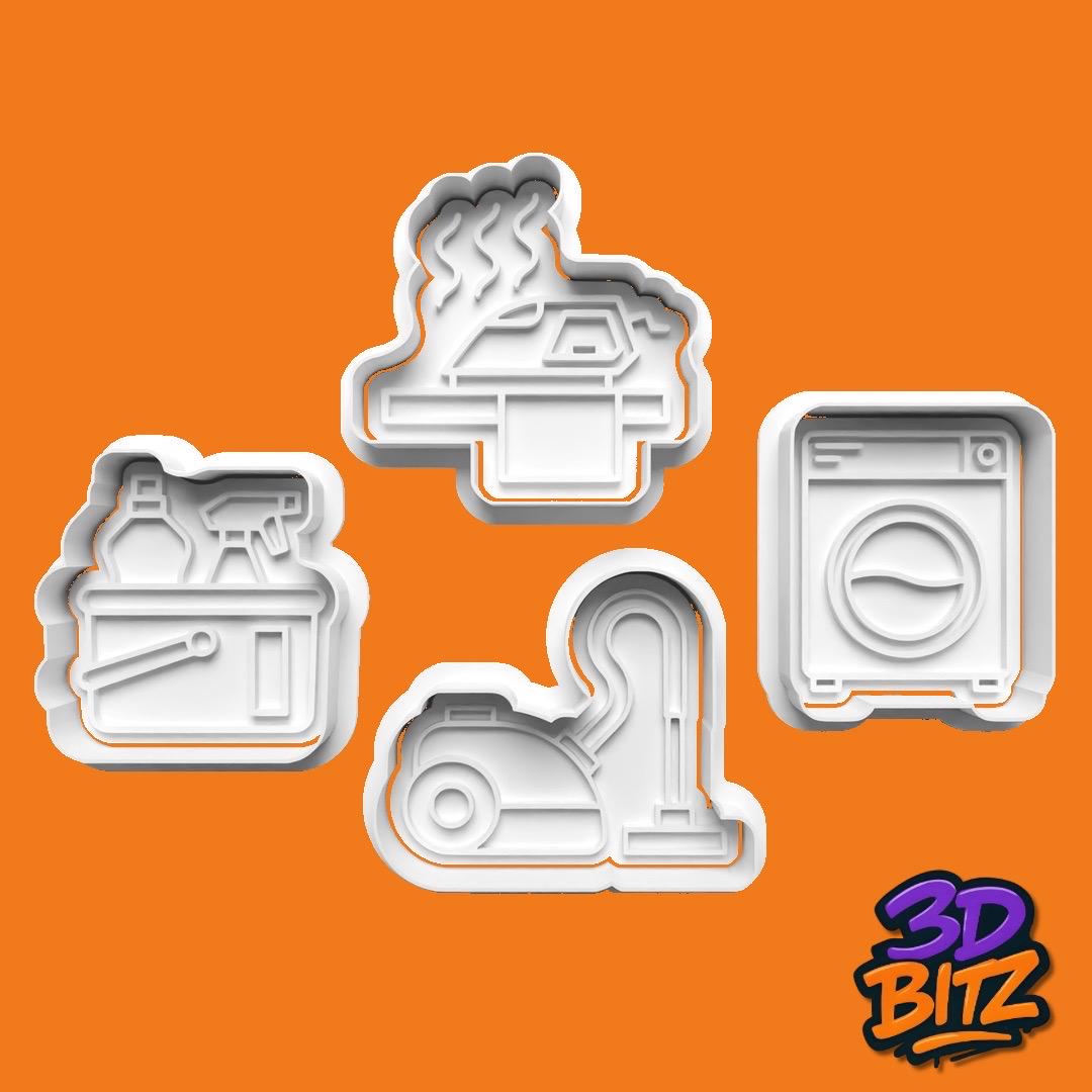 Cleaning Cookie Cutter & Embosser Set