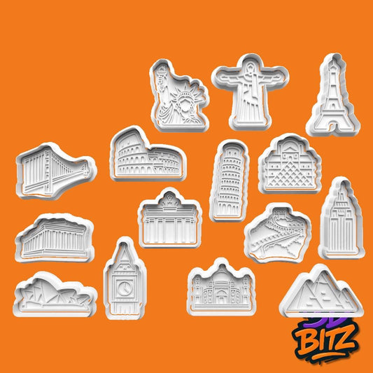 World Landmarks Cookie Cutter & Embosser Set