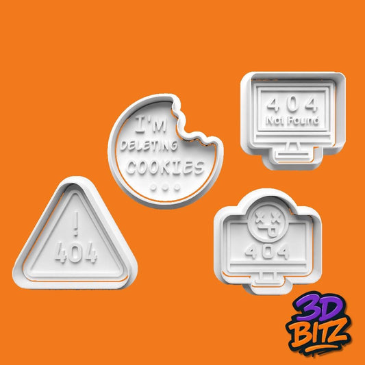 404 Error / Tech Support Cookie Cookie Cutter & Embosser Set