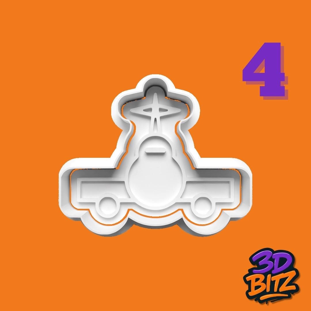 Airplane areoplane Aviation Cookie Cookie Cutter & Embosser Set