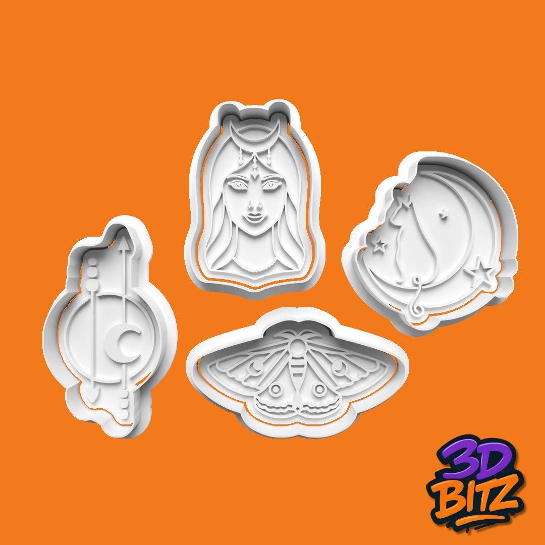 Celestial Goddess Cookie Cookie Cutter & Embosser Set