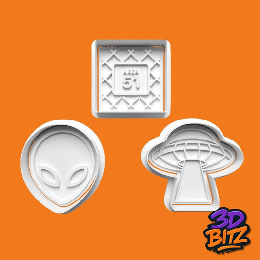 Alien & UFO Cookie Cutter and Embosser Set Cookie Cutter & Embosser Set