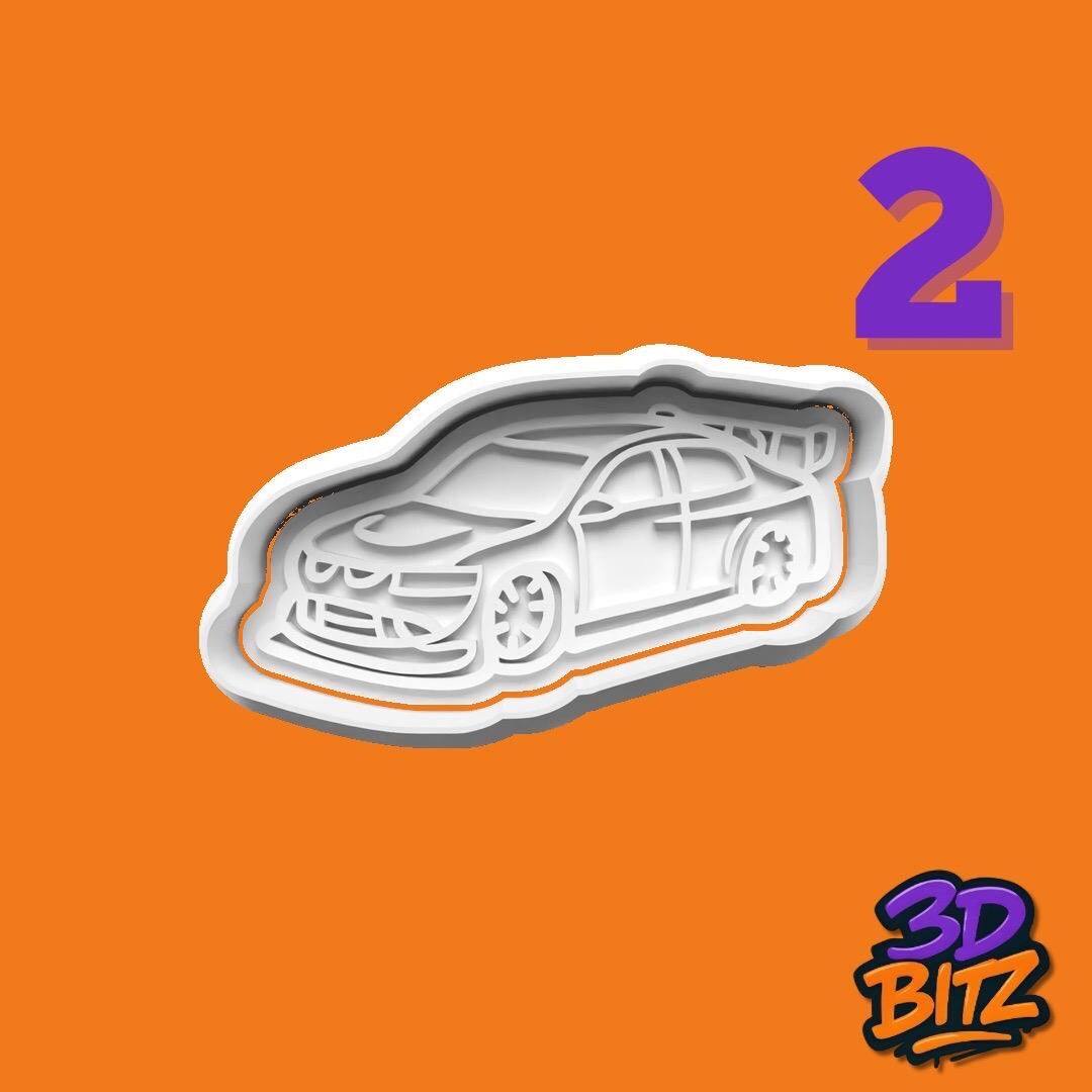 Sports Car Cookie Cookie Cutter & Embosser Set