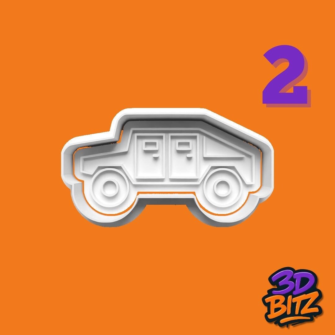 Transport & Military Vehicle Cookie Cookie Cookie Cutter & Embosser Set