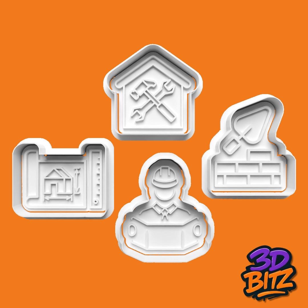 Construction Cookie Cookie Cutter & Embosser Set