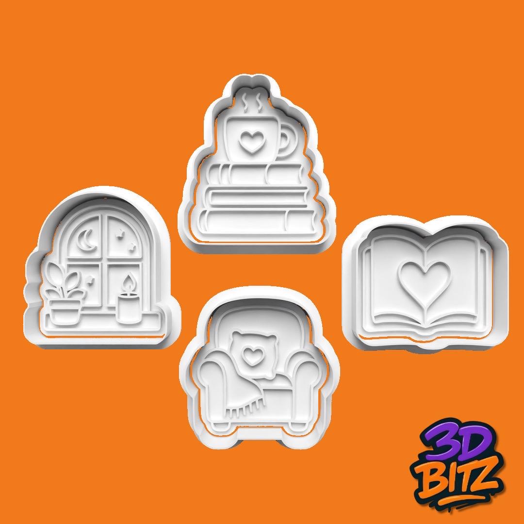 Cosy Reading Cookie Cookie Cutter & Embosser Set