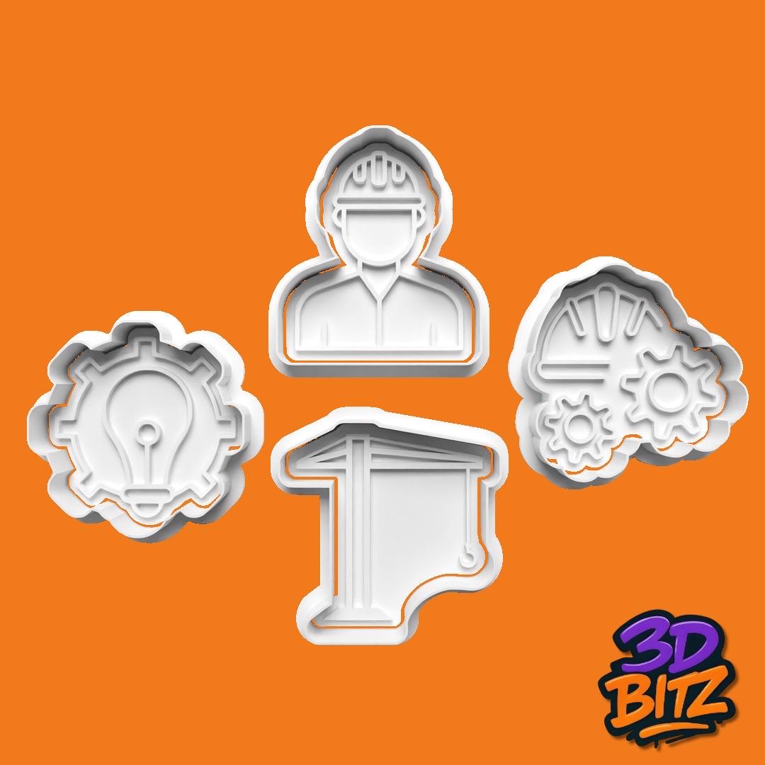 Construction / Builder Cookie Cookie Cutter & Embosser Set