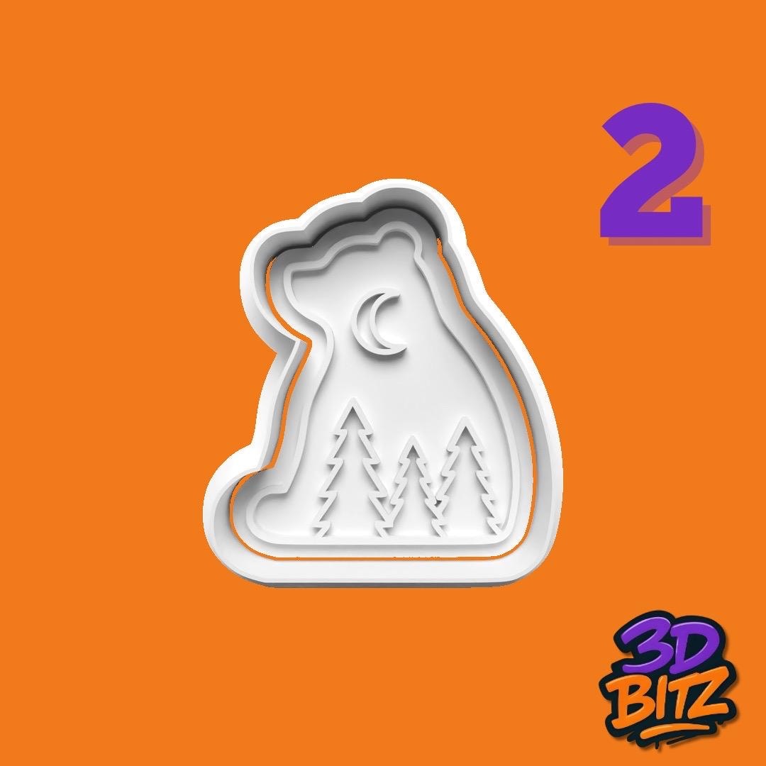 Nature Spirit Bear Cookie Cookie Cutter & Embosser Set