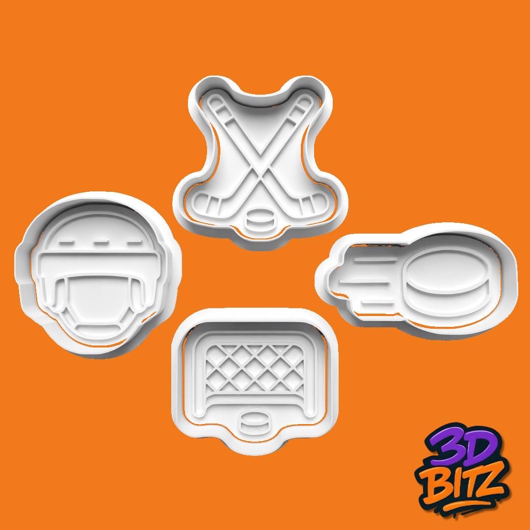 Ice Hockey Cookie Cookie Cutter & Embosser Set