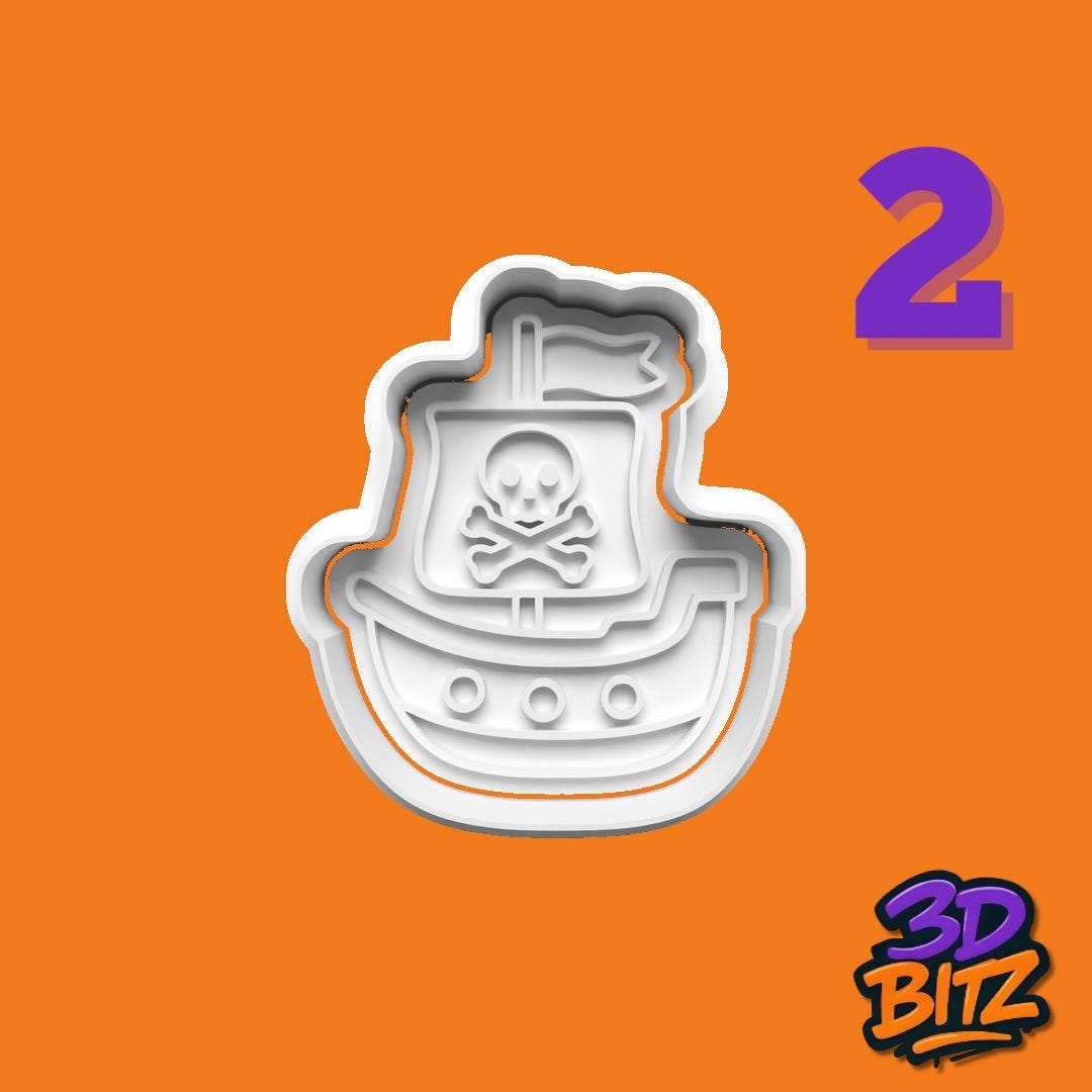 Pirate Cookie Cookie Cutter & Embosser Set