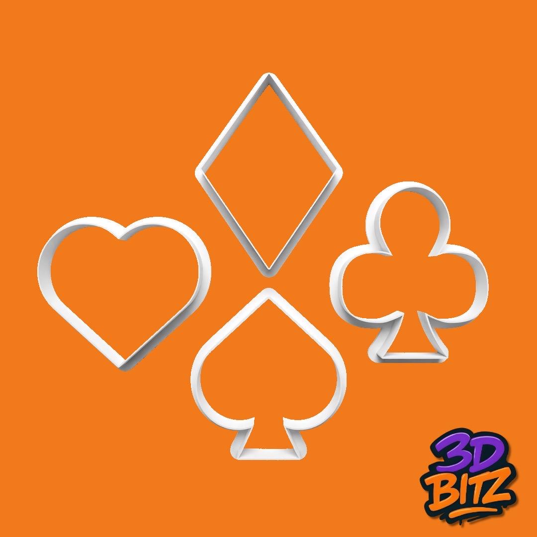 Playing Card Suit Cookie Cutter Set Cookie Cutter & Embosser Set