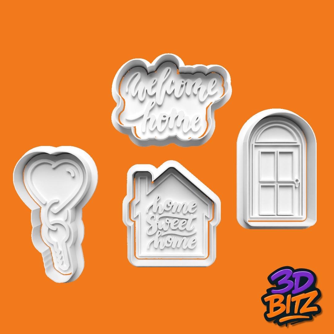 New Home Cookie Cookie Cutter & Embosser Set