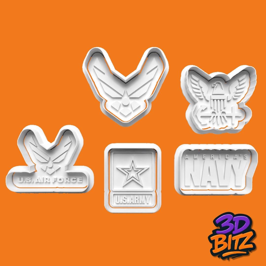 Military & US Air force, Cookie Cookie Cookie Cutter & Embosser Set